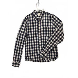 Abercrombie & Fitch Men's XL Blue Gingham Button Down Shirt 100% Cotton